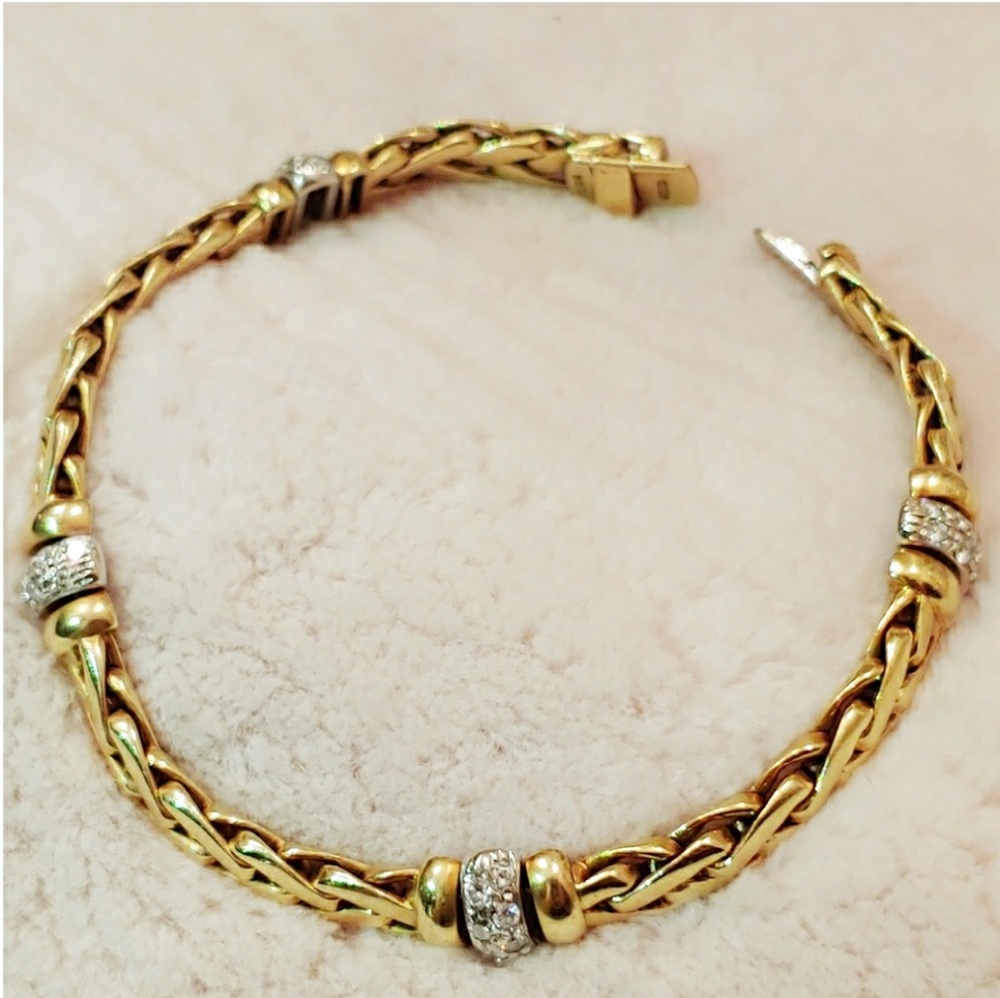 18K Yellow Gold Flat Spiga Link Bracelet